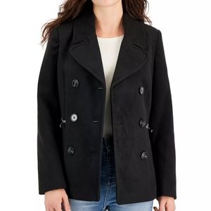 Women Jacket Notched-Collar Double-Breasted Peacoat winter clothes